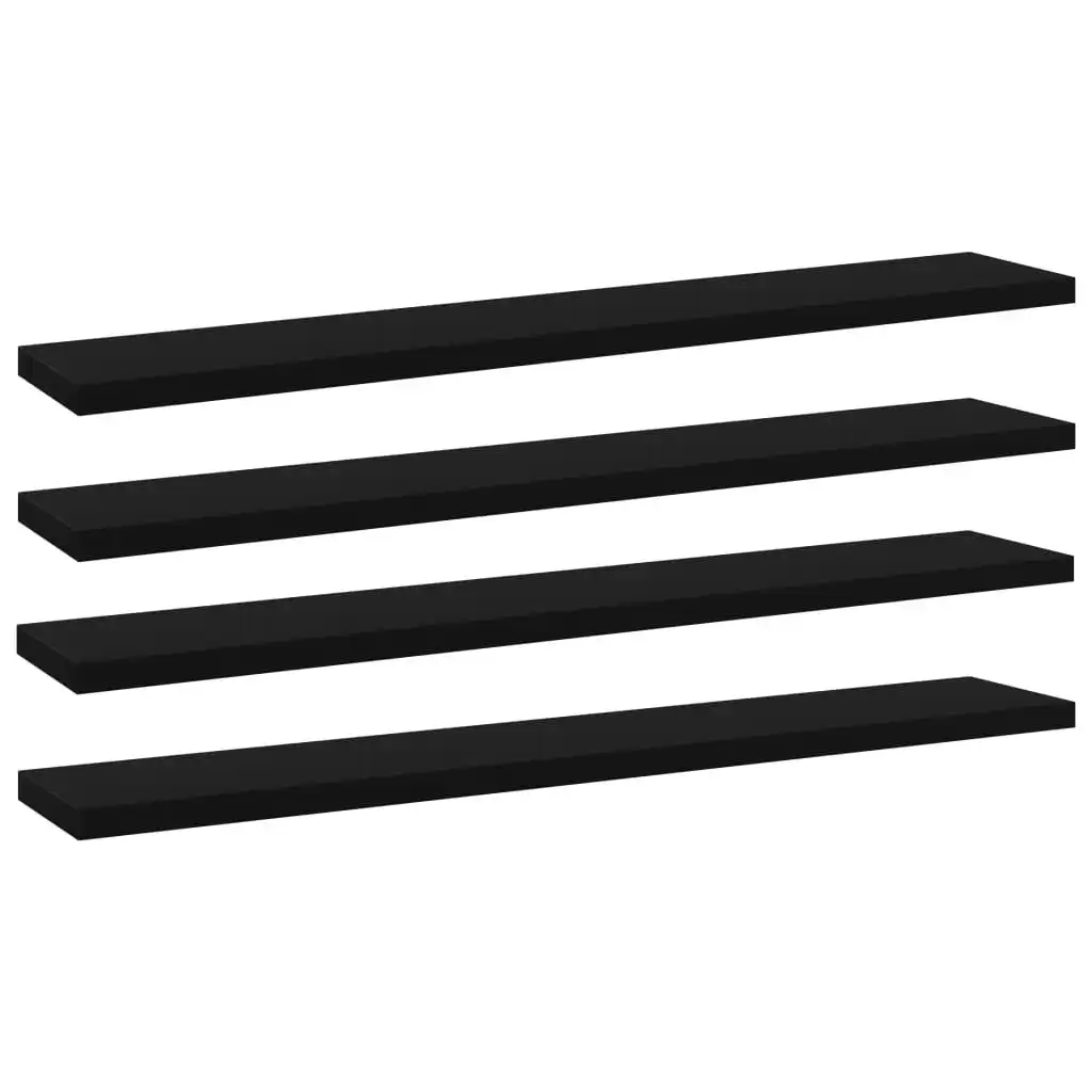 Bookshelf Boards 4 pcs Black 60x10x1.5 cm Engineered Wood 805204