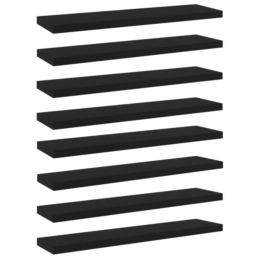 Bookshelf Boards 8 pcs Black 40x10x1.5 cm Engineered Wood 805125