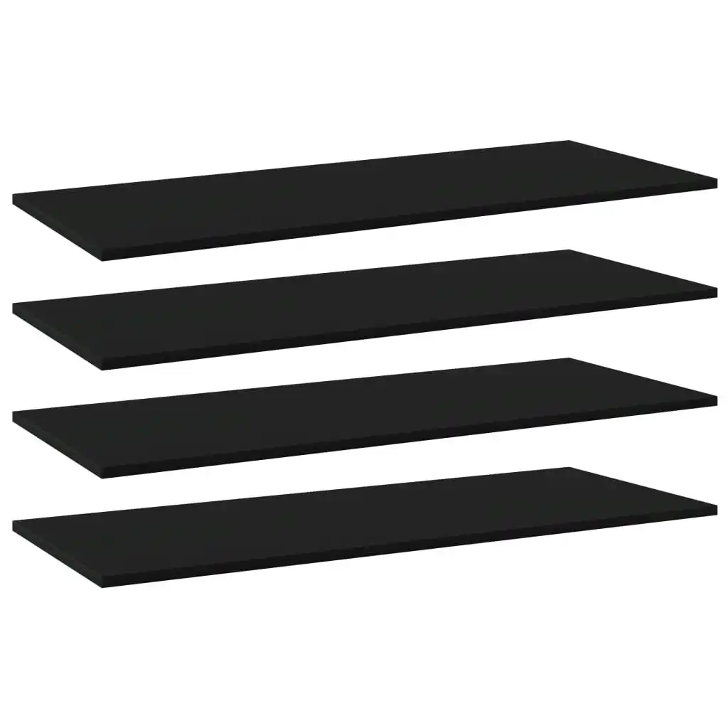 Bookshelf Boards 4 pcs Black 100x40x1.5 cm Engineered Wood 805411