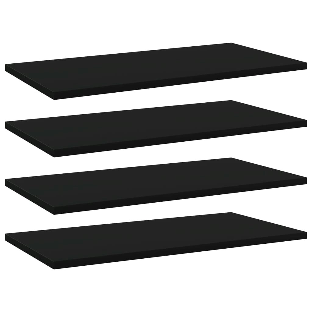 Bookshelf Boards 4 pcs Black 60x30x1.5 cm Engineered Wood 805236