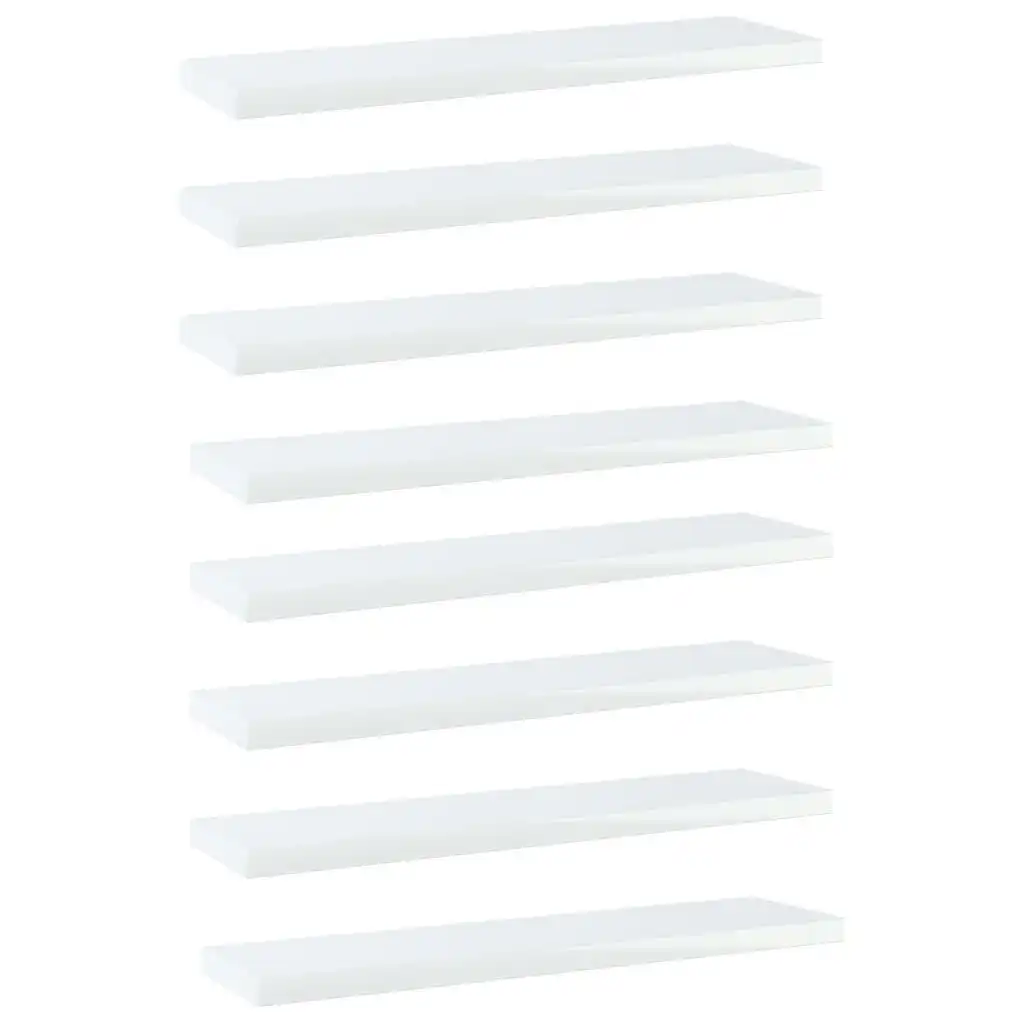 Bookshelf Boards 8 pcs High Gloss White 40x10x1.5 cm Engineered Wood 805133