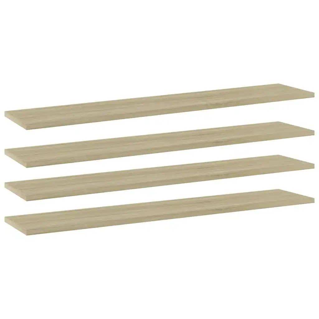 Bookshelf Boards 4 pcs Sonoma Oak 100x20x1.5 cm Engineered Wood 805384