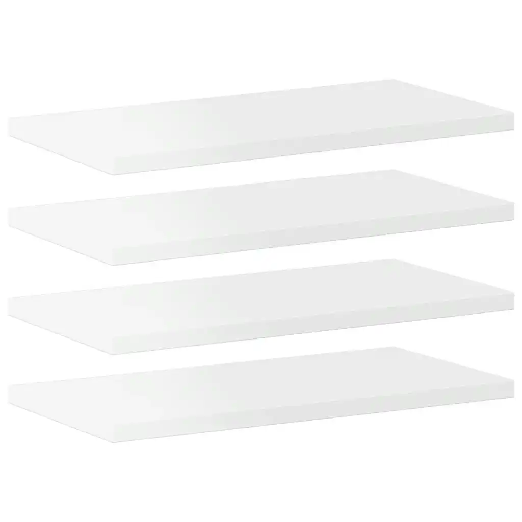 Bookshelf Boards 4 pcs High Gloss White 40x20x1.5 cm Engineered Wood 805148