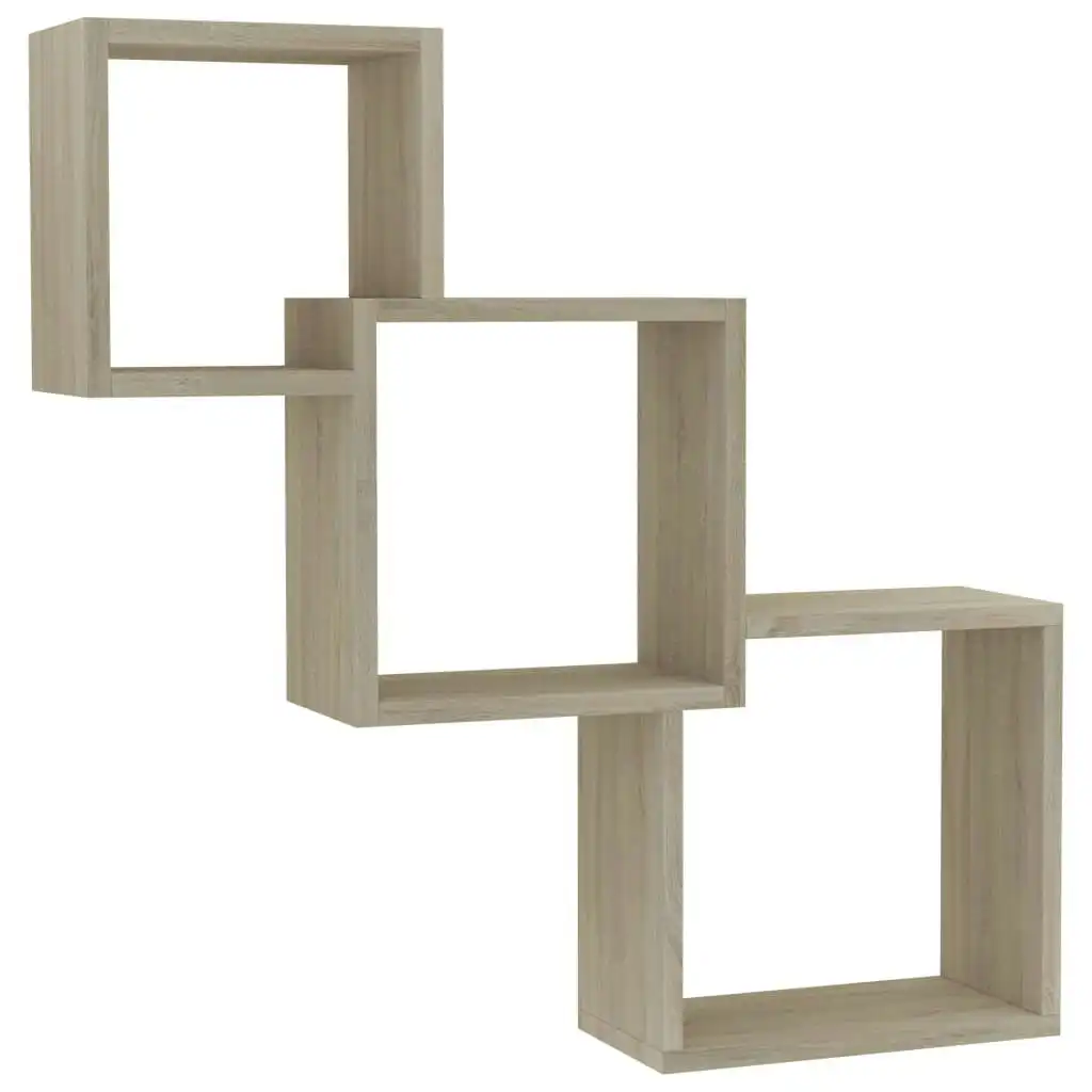 Cube Wall Shelves Sonoma Oak 68x15x68 cm Engineered Wood 800273