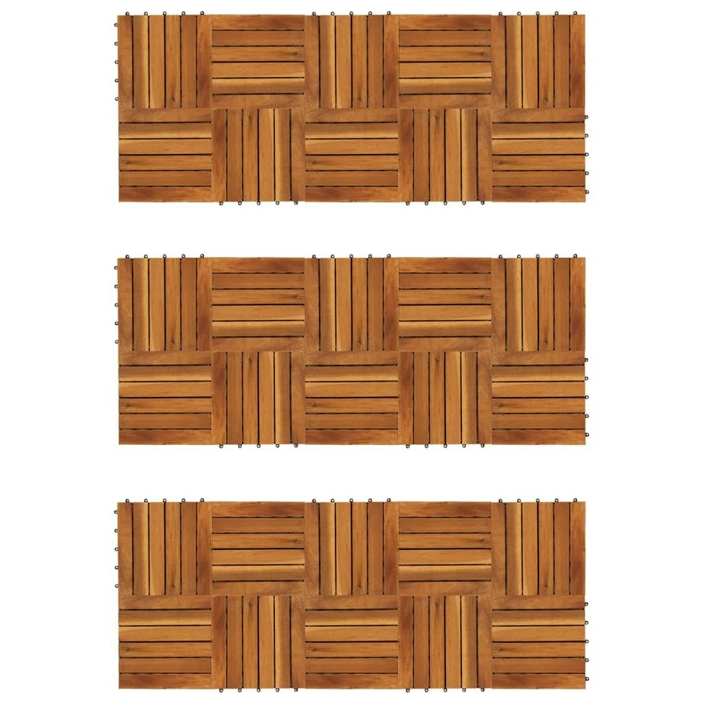 Decking Tiles Vertical Pattern 30 x 30 cm Acacia Set of 30 271791