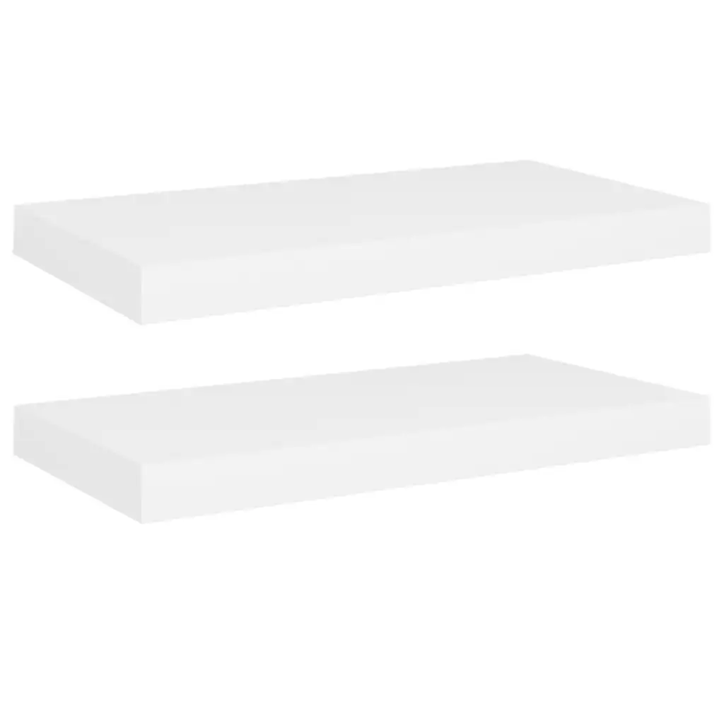 Floating Wall Shelves 2 pcs White 50x23x3.8 cm MDF 323809