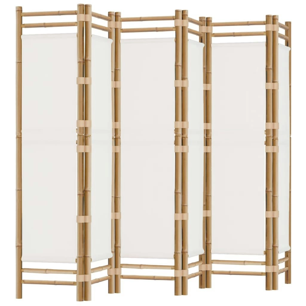 Folding 6-Panel Room Divider 240 cm Bamboo and Canvas 350626