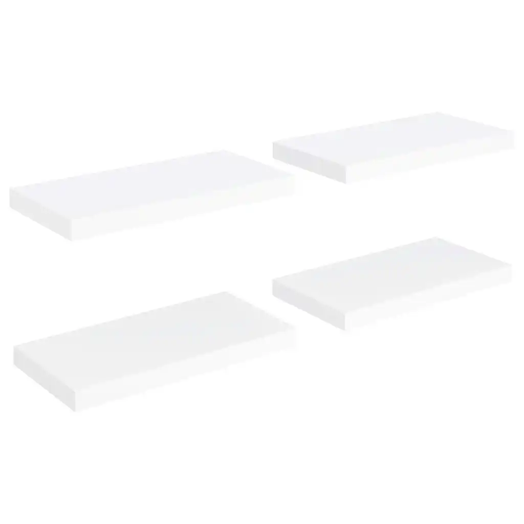 Floating Wall Shelves 4 pcs White 50x23x3.8 cm MDF 323810