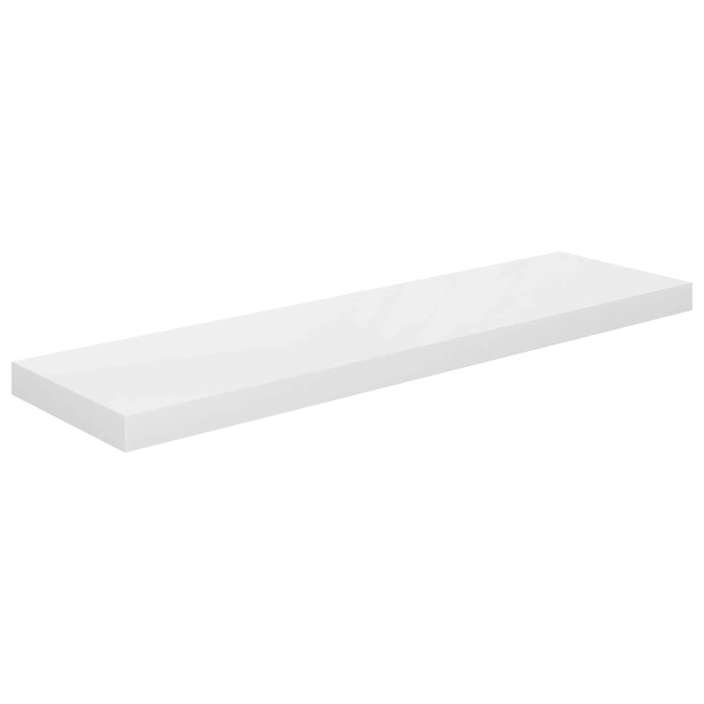 Floating Wall Shelf High Gloss White 90x23.5x3.8 cm MDF 323754