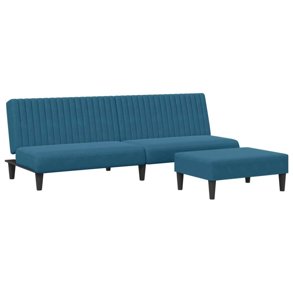 2 Piece Sofa Set Blue Velvet 3216273