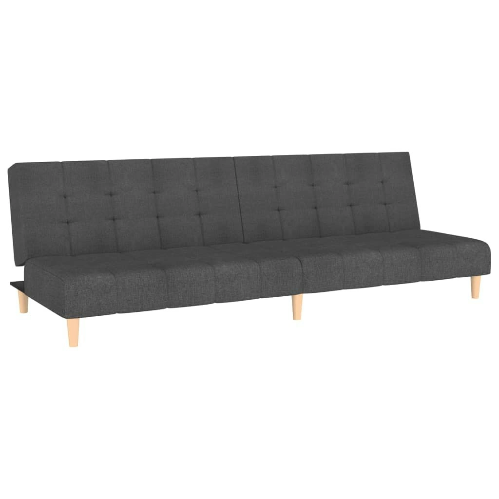 2-Seater Sofa Bed Dark Grey Fabric 375755