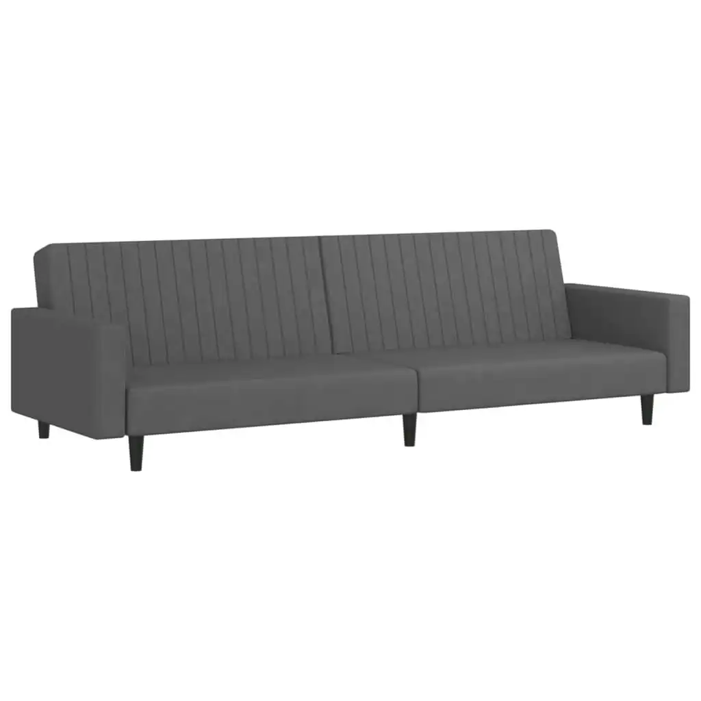 2-Seater Sofa Bed Dark Grey Velvet 337651