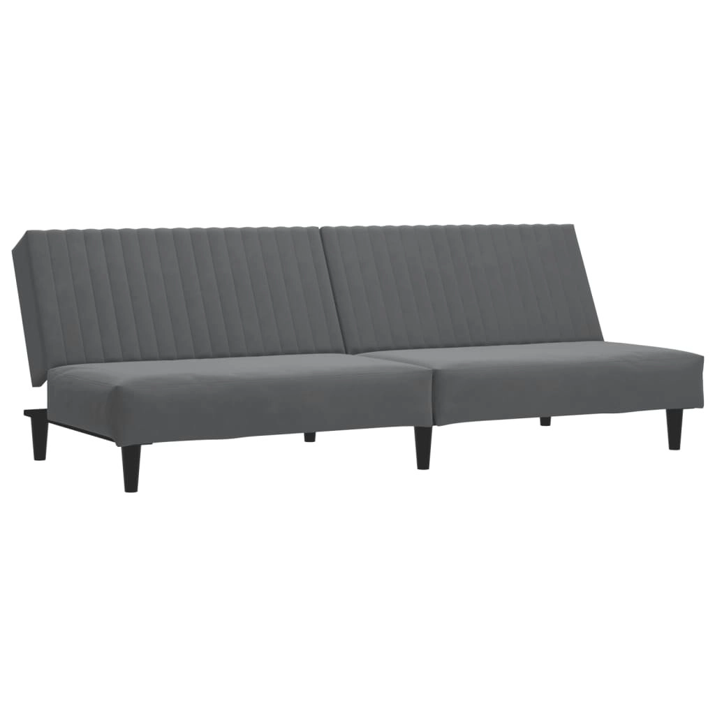 2-Seater Sofa Bed Dark Grey Velvet 375927