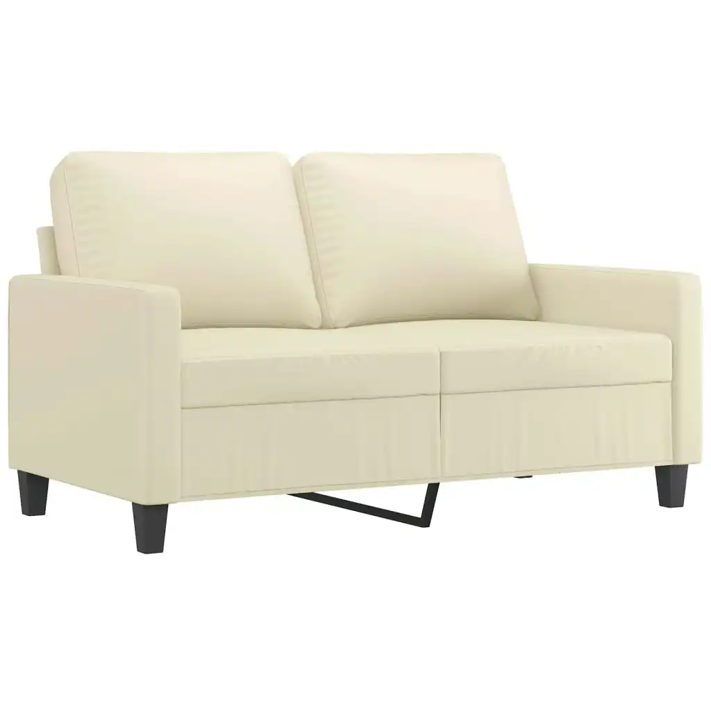 2-Seater Sofa Cream 120 cm Faux Leather 359133