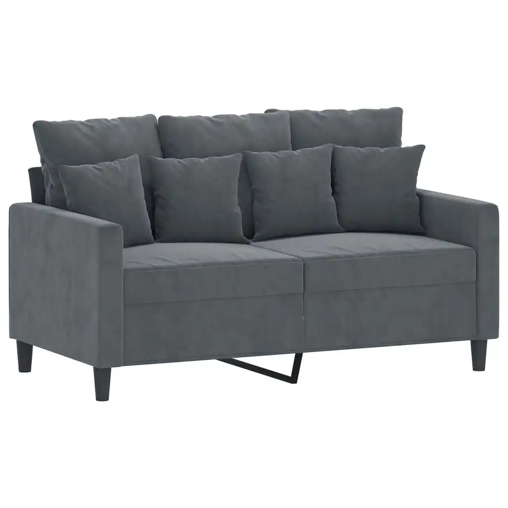 2-Seater Sofa Dark Grey 120 cm Velvet 359294