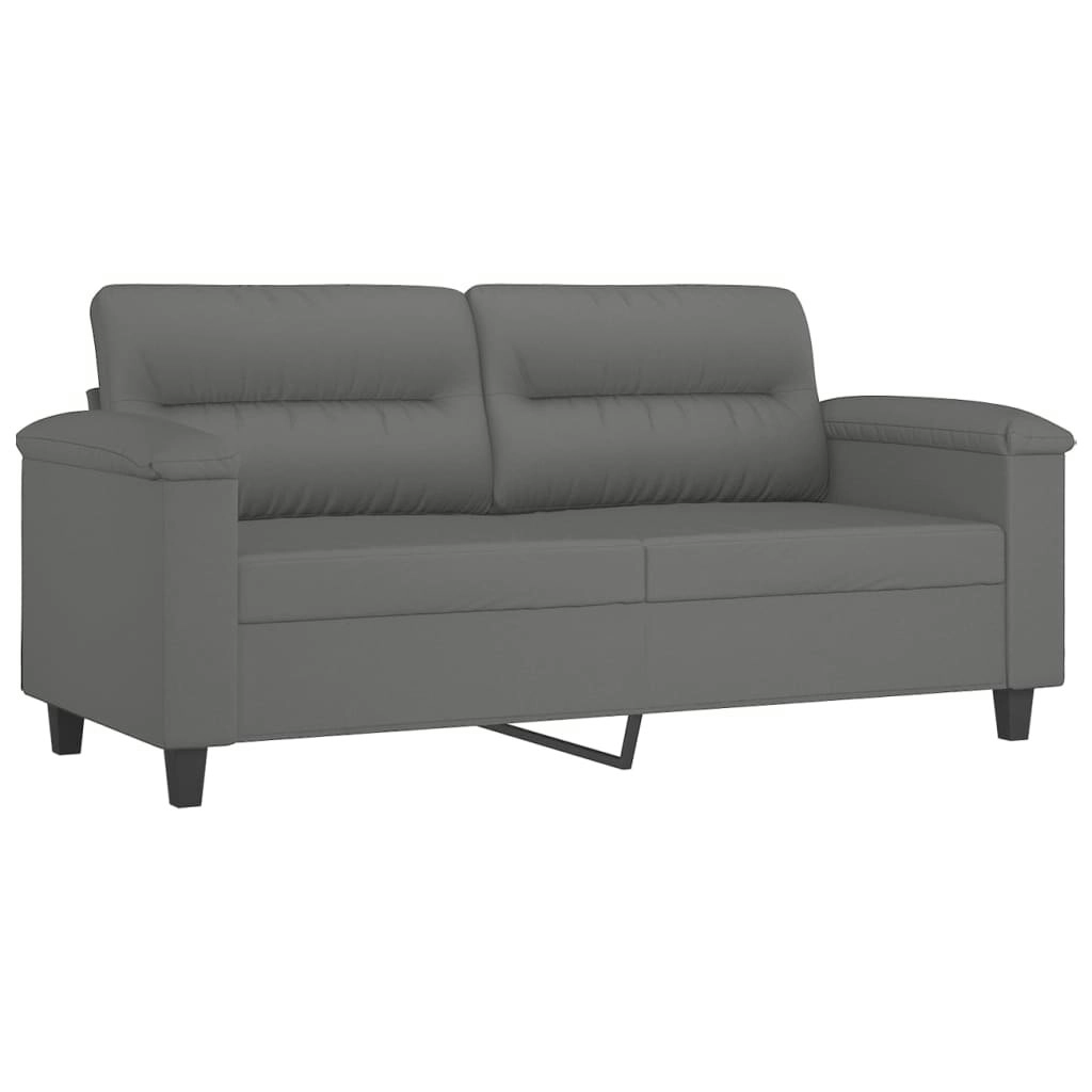 2-Seater Sofa Dark Grey 140 cm Microfibre Fabric 359563