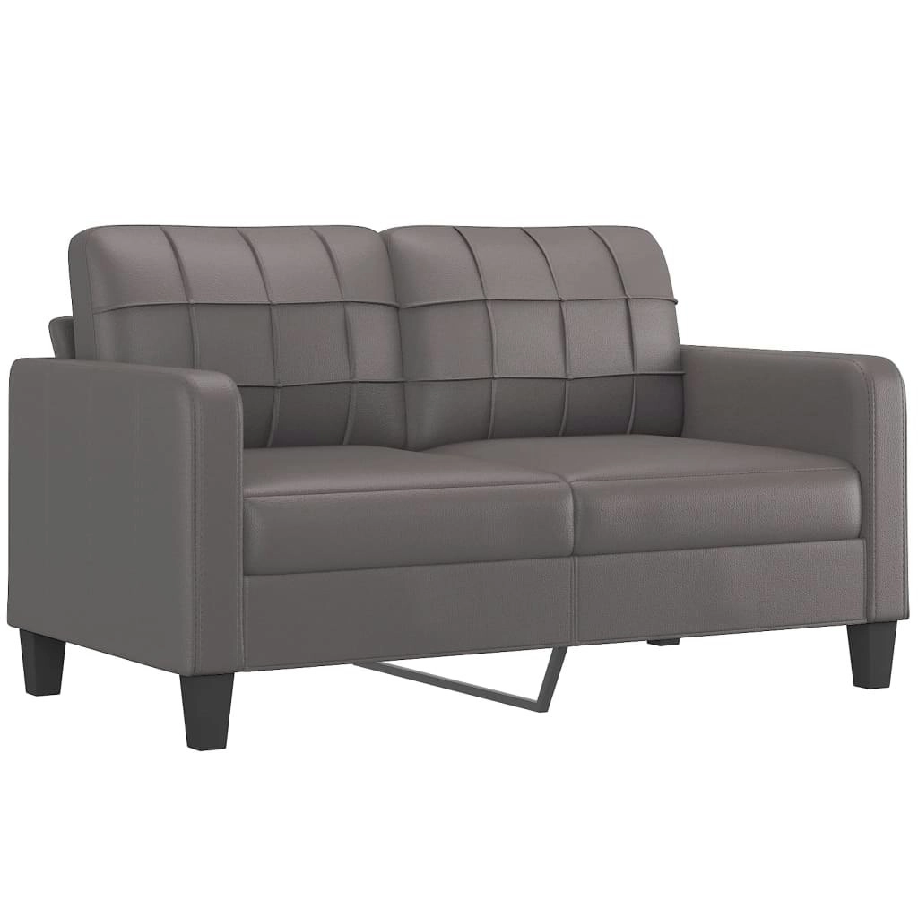 2-Seater Sofa Grey 140 cm Faux Leather 359119