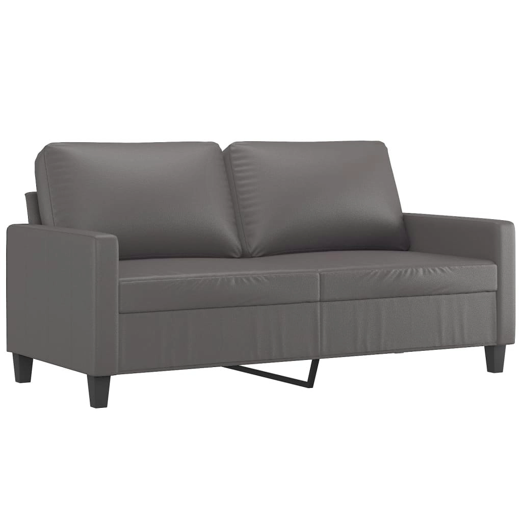 2-Seater Sofa Grey 140 cm Faux Leather 359139