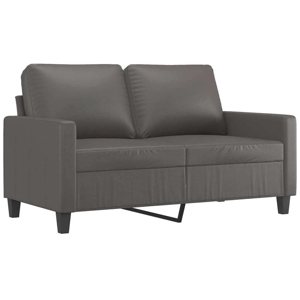 2-Seater Sofa Grey 120 cm Faux Leather 359134