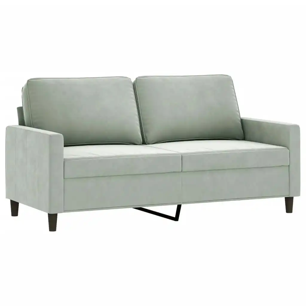 2-Seater Sofa Light Grey 140 cm Velvet 359199