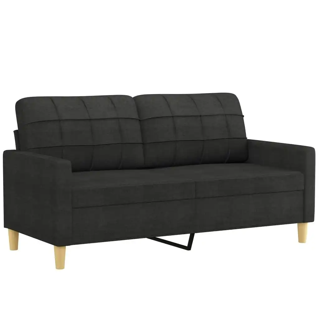 2-Seater Sofa Black 140 cm Fabric 359095