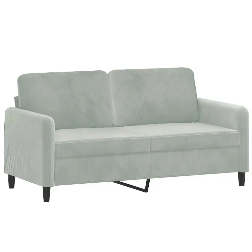 2-Seater Sofa Light Grey 140 cm Velvet 359442