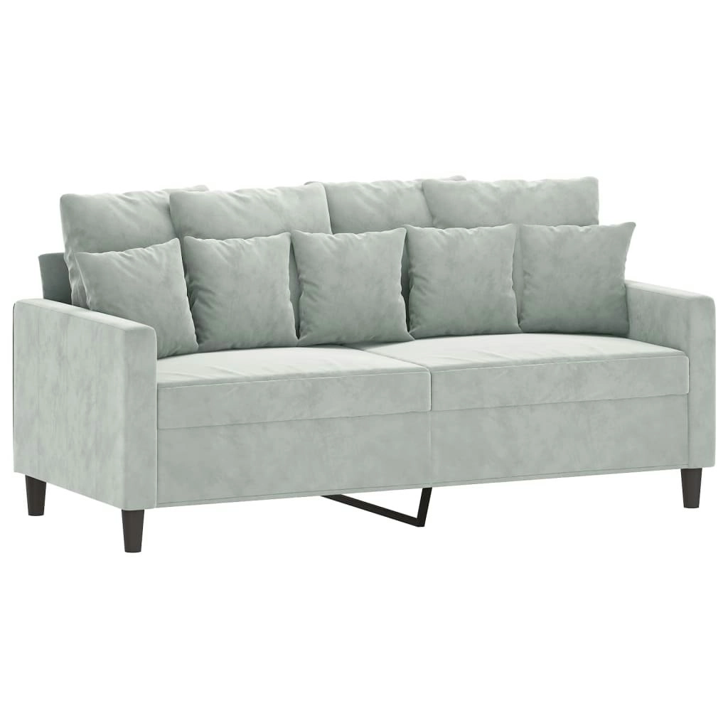 2-Seater Sofa Light Grey 140 cm Velvet 359303