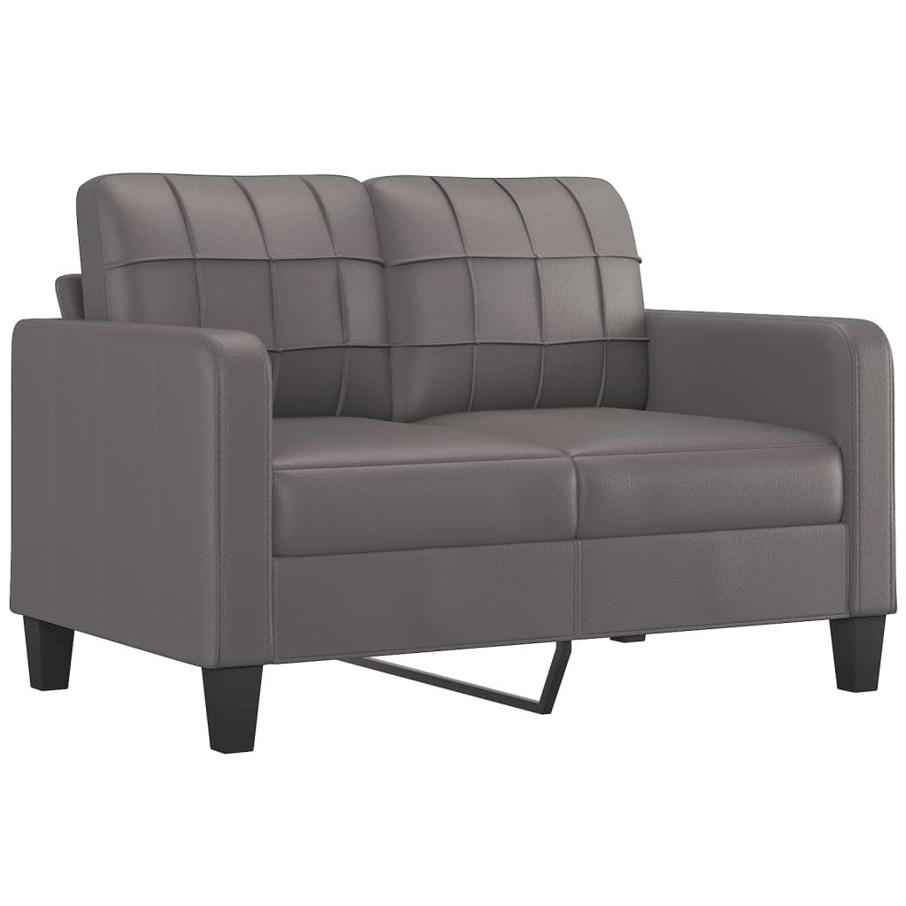 2-Seater Sofa Grey 120 cm Faux Leather 359114