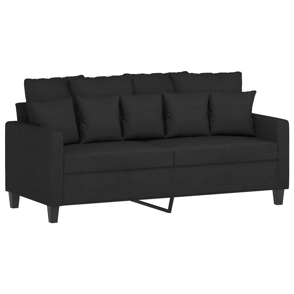 2-Seater Sofa Black 140 cm Fabric 359271