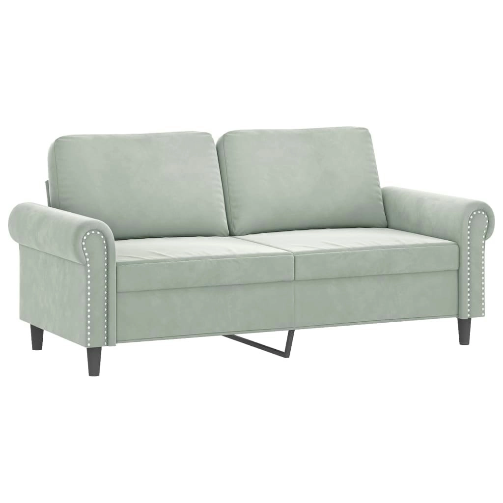 2-Seater Sofa Light Grey 140 cm Velvet 359529