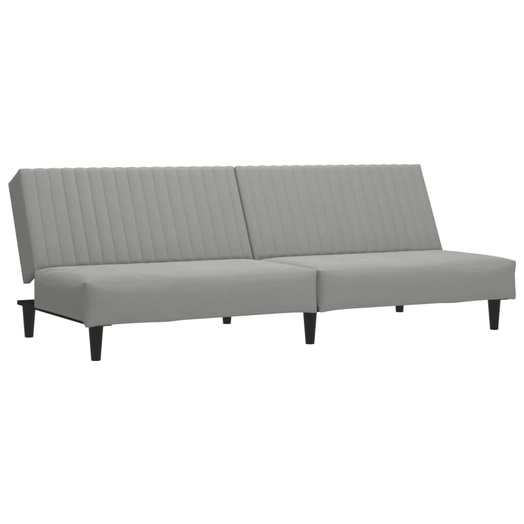 2-Seater Sofa Bed Light Grey Velvet 375926