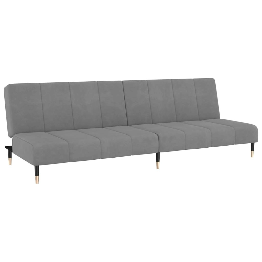 2-Seater Sofa Bed Light Grey Velvet 375874