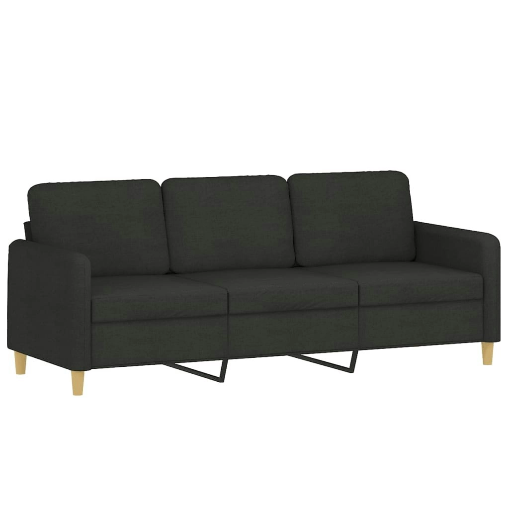 3-Seater Sofa Black Fabric 180 cm 359490