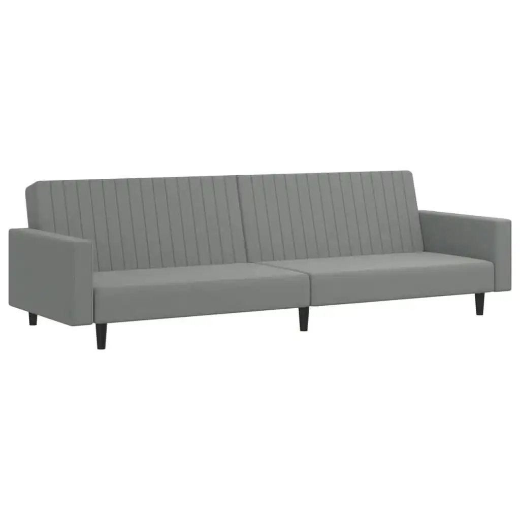 2-Seater Sofa Bed Light Grey Velvet 337650