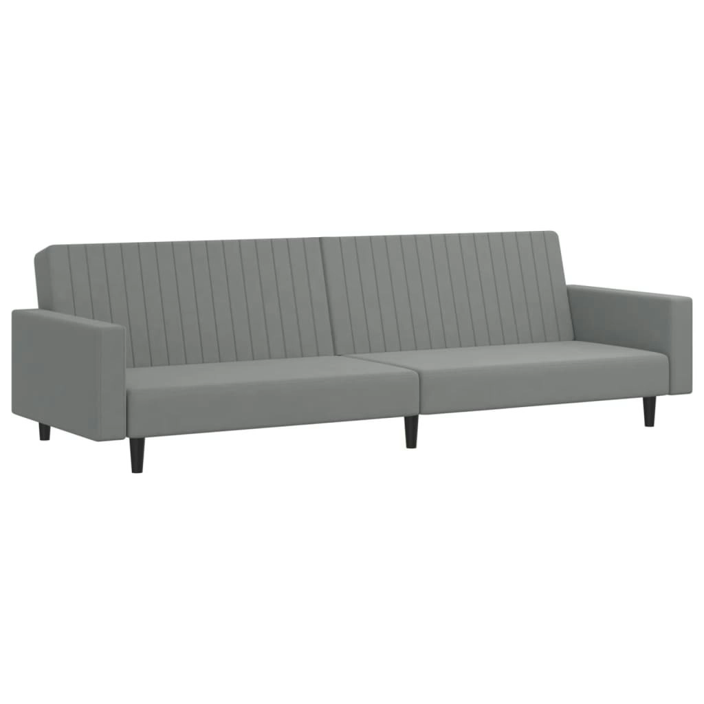 2-Seater Sofa Bed Light Grey Velvet 337650