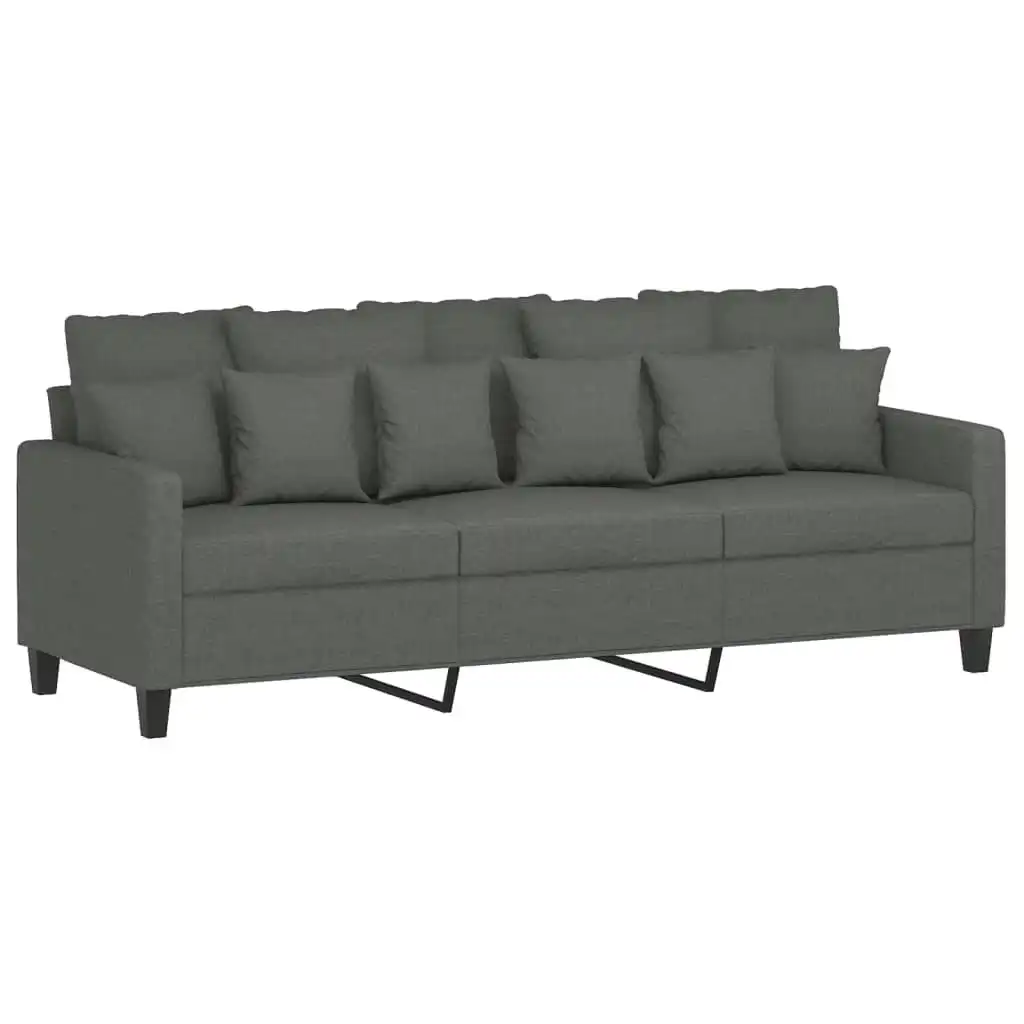 3-Seater Sofa Dark Grey 180 cm Fabric 359276