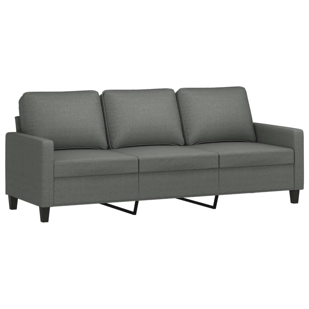 3-Seater Sofa Dark Grey 180 cm Fabric 359172