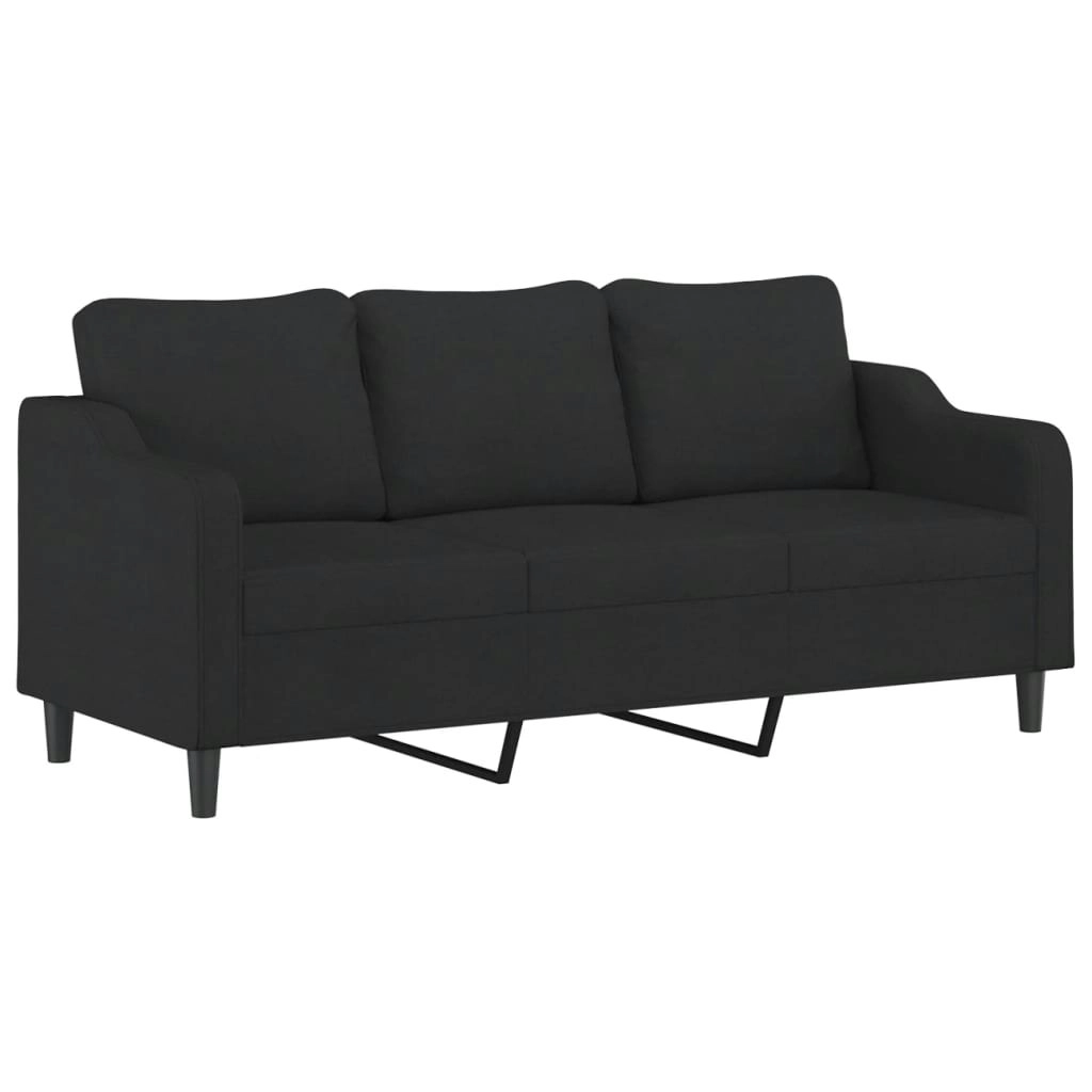 3-Seater Sofa Black 180 cm Fabric 359371