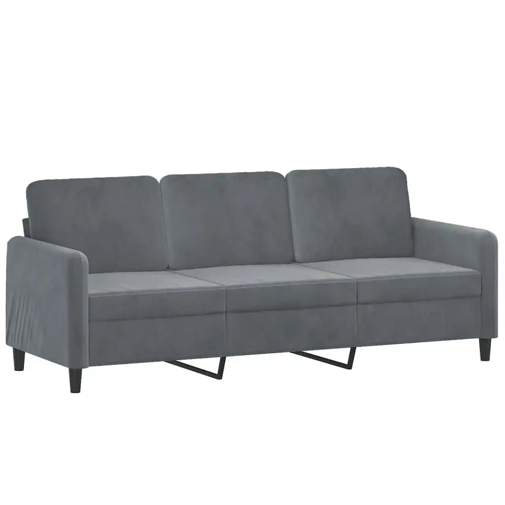 3-Seater Sofa Dark Grey Velvet 180 cm 359453