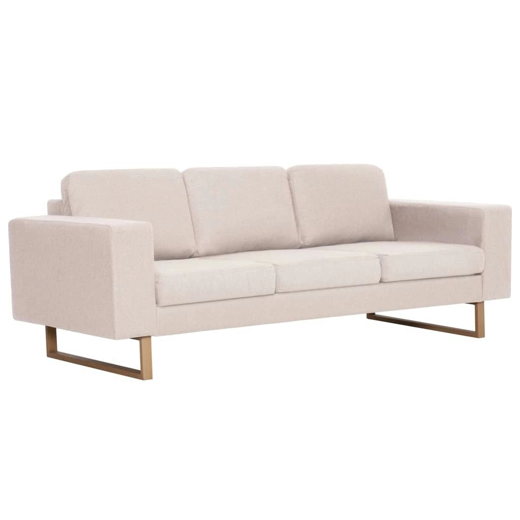 3-Seater Sofa Fabric Cream 281382