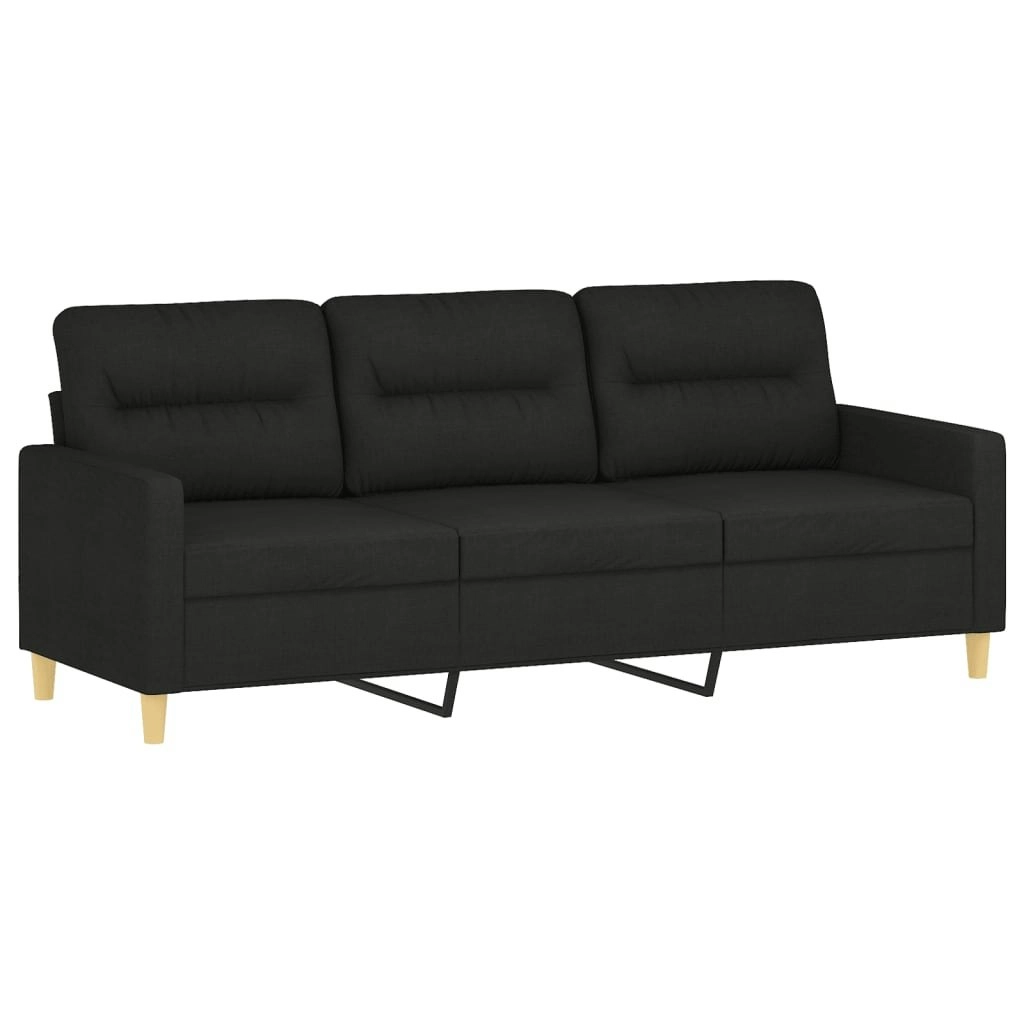 3-Seater Sofa Black 180 cm Fabric 359247