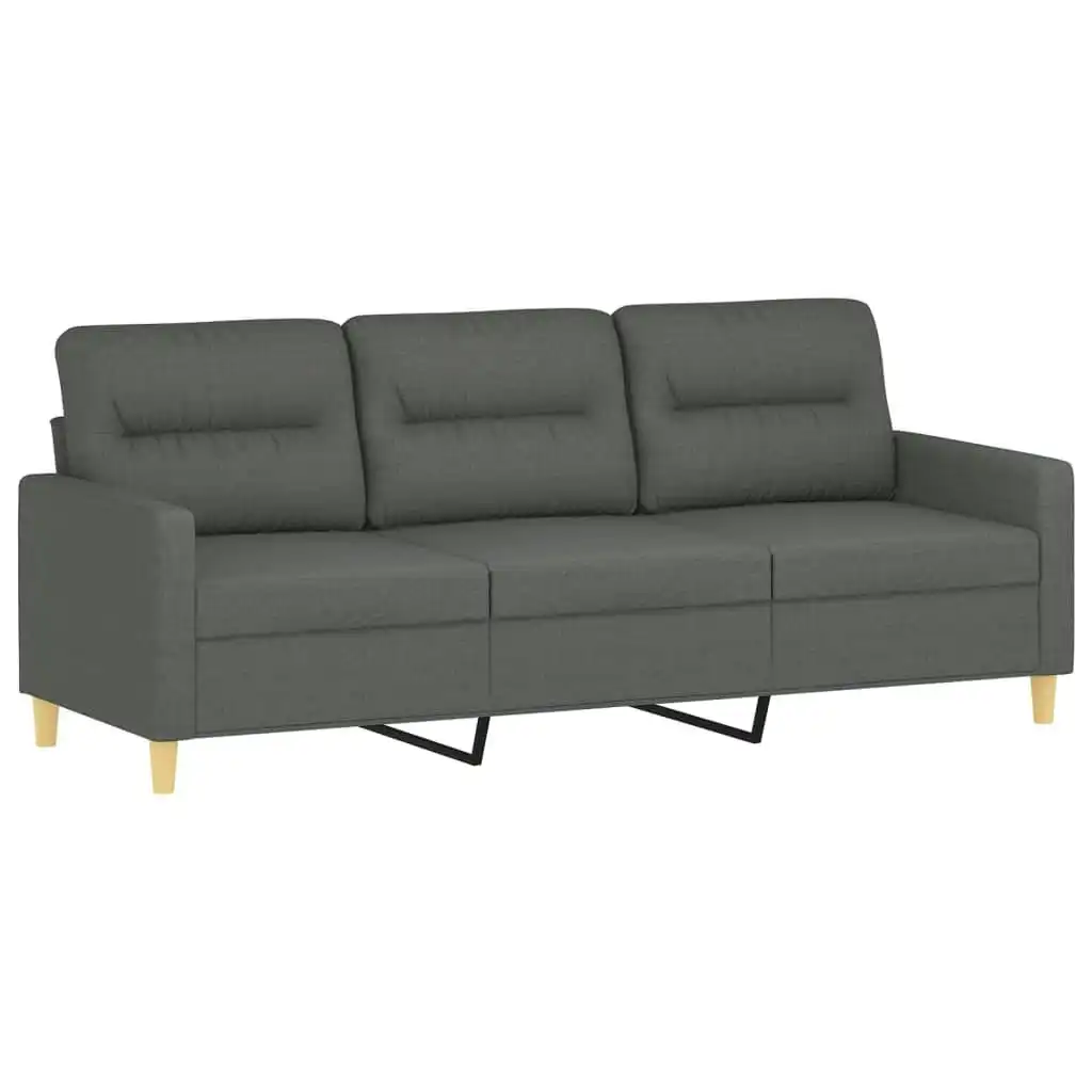 3-Seater Sofa Dark Grey 180 cm Fabric 359244