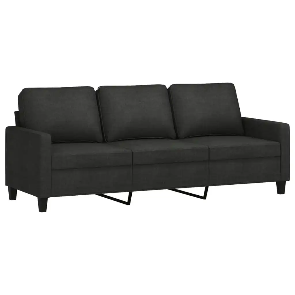 3-Seater Sofa Black 180 cm Fabric 359175