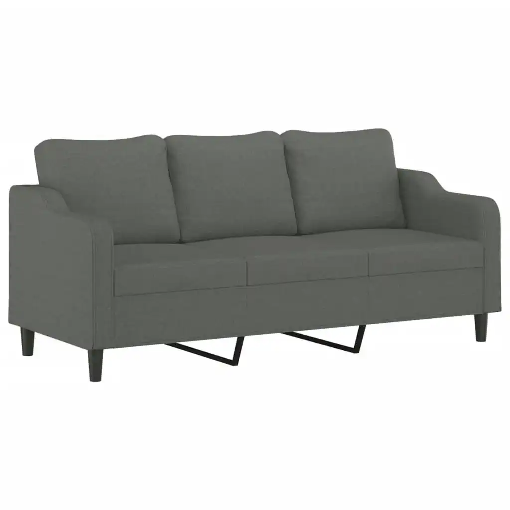 3-Seater Sofa Dark Grey 180 cm Fabric 359368