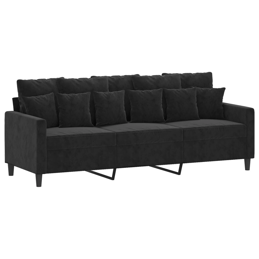 3-Seater Sofa Black 180 cm Velvet 359318