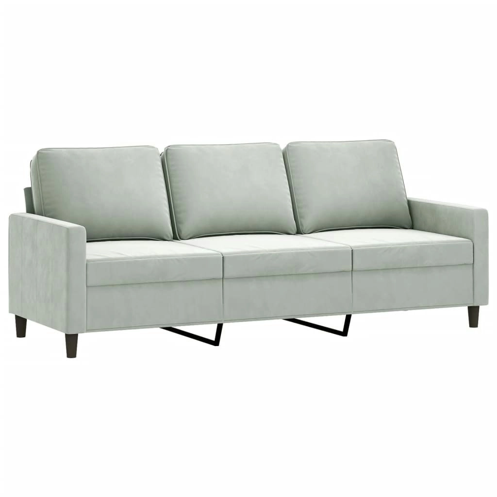 3-Seater Sofa Light Grey 180 cm Velvet 359209