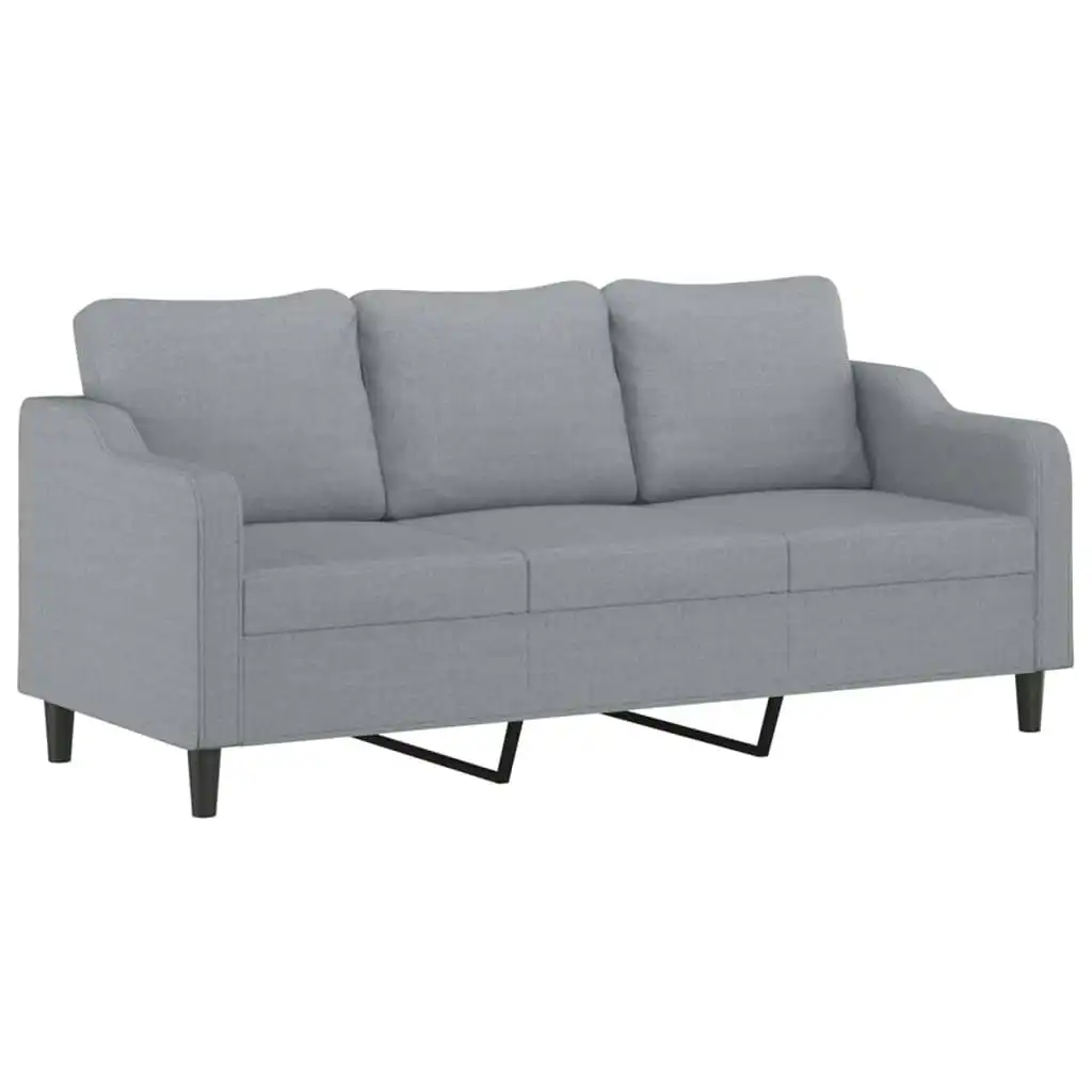 3-Seater Sofa Light Grey 180 cm Fabric 359367