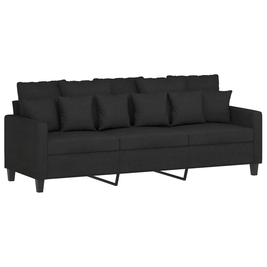 3-Seater Sofa Black 180 cm Fabric 359279