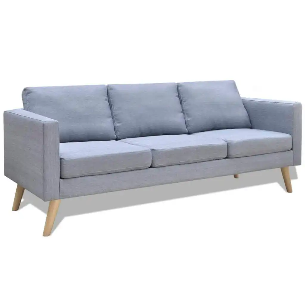 Sofa 3-Seater Fabric Light Grey 242219