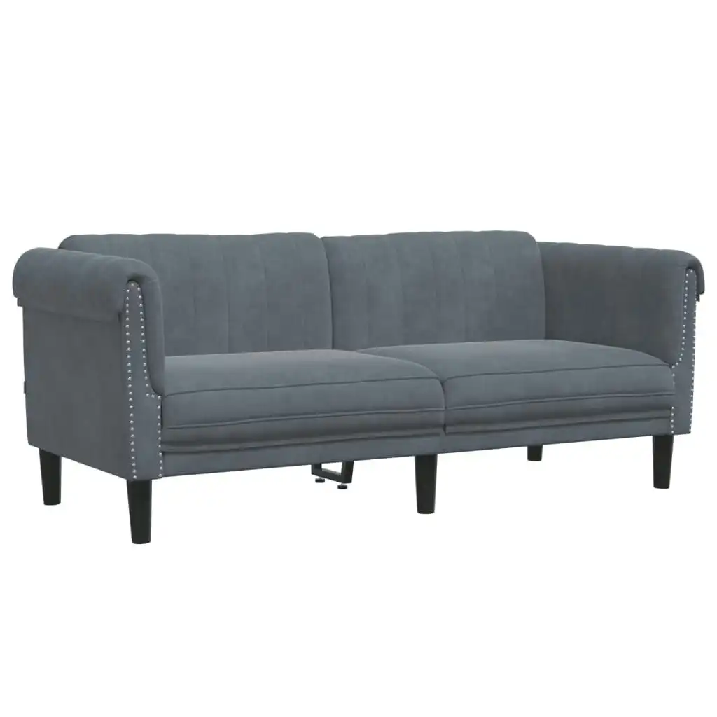 Sofa 2-Seater Dark Grey Velvet 372576